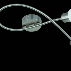 Mars Plafond. 3 Spots Accessoires Verre Blanc Corps Chrome 37 cm