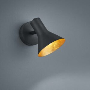 Nina Spot Simple Douille E14 Diffuseur Métal Noir + Or