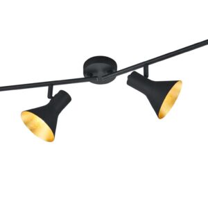 Nina Barre 4 Spots Support E14 Diffuseurs Métal Noir + Or