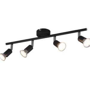 Paris Sans Ampoule Barre 4 Lumières Noir Douille Gu10 L. 50Cm