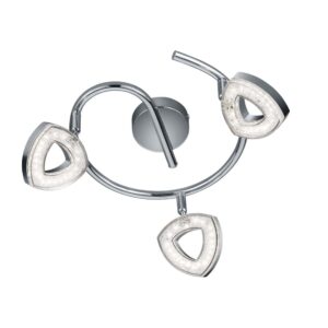 Tours Girandola 3 Spots Led Intégrés Dans un Diffuseur Triangle Chromé