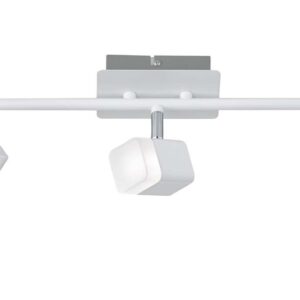 Roubaix Barre 3 Spots LED Carrés en Métal Blanc Mat L.48Cm