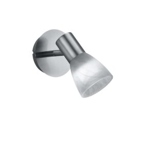 Lampe Murale Simple en Métal Acier avec Verre en Albâtre D. 10cm