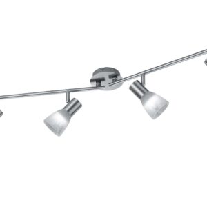 Voyant Barre 2 Spots en Métal Acier avec Verres en Albâtre L. 90Cm