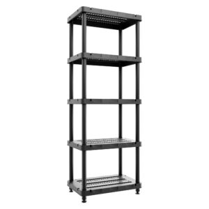 Titan X - Étagère modulaire 5 niveaux 90x45xH185 cm en résine noire