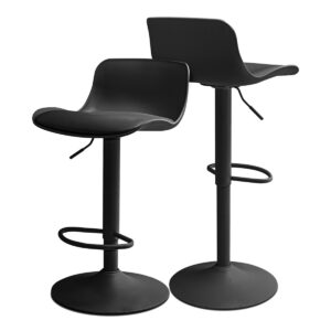 Amsterdam - Lot de 2 tabourets de bar 45x80x45 cm en acier peint polyéthylène et tapissé simili cuir
