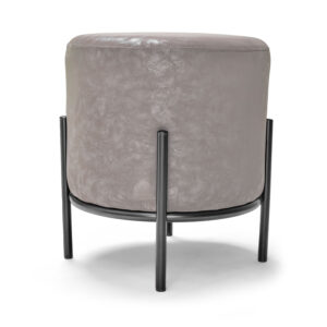 BONN LETHERETTE - Pouf rond en similcuir