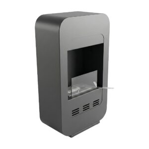 Livia - Cheminée au bioéthanol sur pied 46x80x25 cm avec brûleur de 1,5 litre Noir