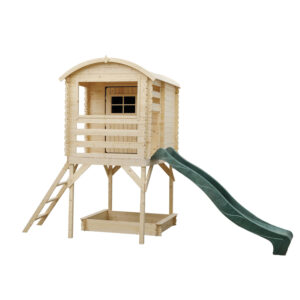 Joy - Maisonnette enfants en bois avec bac à sable et toboggan