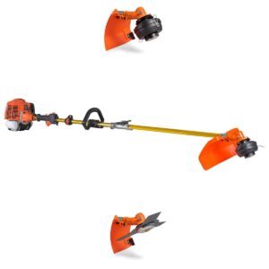 Airus-620 Tondeuse à gazon débroussailleuse 62 cm³ avec lame et protection tondeuse professionnelle 2 fonctions en 1, la plus puissante de sa catégori
