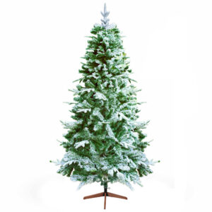 Donder - Sapin de Noël enneigé à effet réaliste en PE et PVC ø140x270H cm, 1800 branches