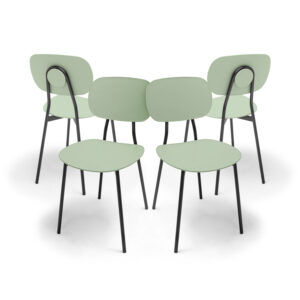 Fabriano - Lot de 4 chaises design en métal et PP