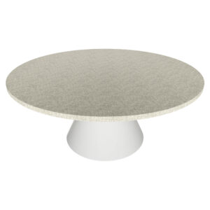 Artù White - Table de salle à manger ronde ⌀ 120 cm en bois stratifié avec base conique en métal