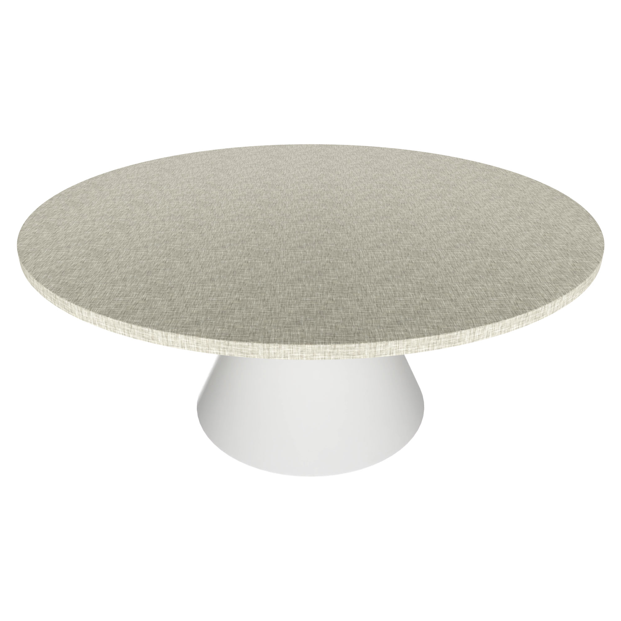 Artù White - Table de salle à manger ronde ⌀ 120 cm en bois stratifié avec base conique en métal