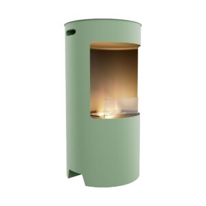 Giulio Cesare - Cheminée à Bioéthanol de Sol Ø40x80 cm Design d'Intérieur en Acier Inoxydable