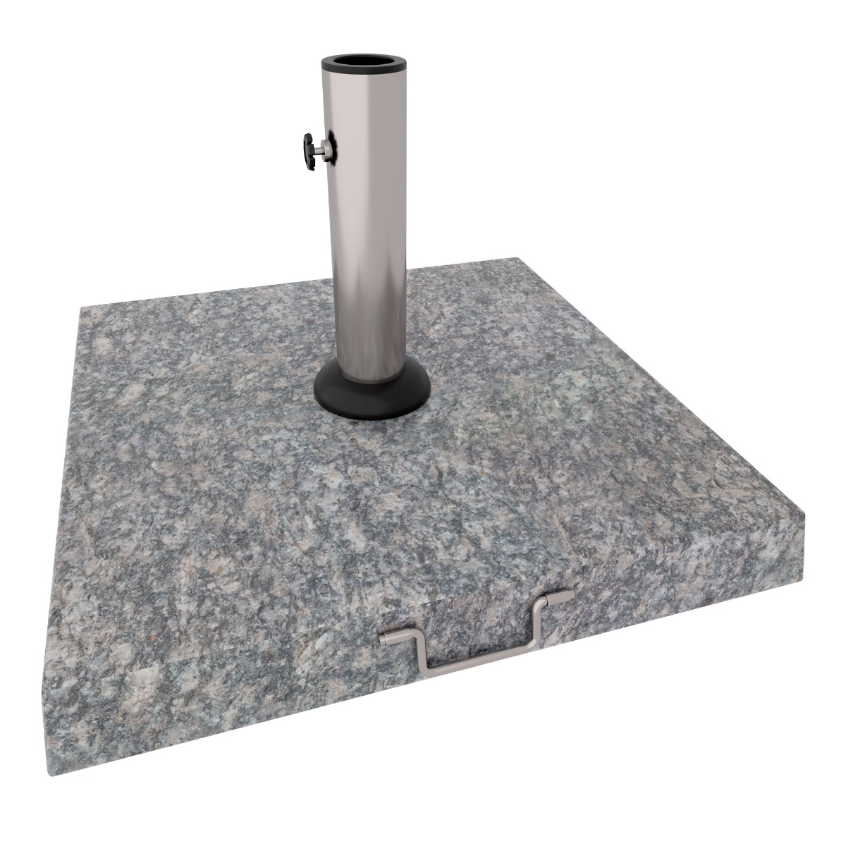 Gravita - Socle pour Parasol de Jardin Carré 45x45 cm 35 kg en Pierre avec Roulettes Gris