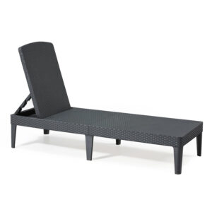 Jaipur - Bain de soleil plat en poly rotin anthracite