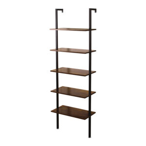 Komo - Étagère murale 60x185x30 cm 5 tablettes en bois Structure en métal noir