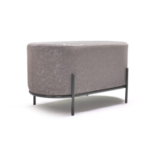 LIPSIA LETHERETTE - Pouf ovale en similcuir