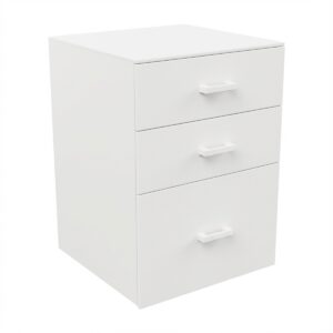 Lyra - Commode pour imprimante 3 tiroirs, meuble de bureau sur roulettes en MDF