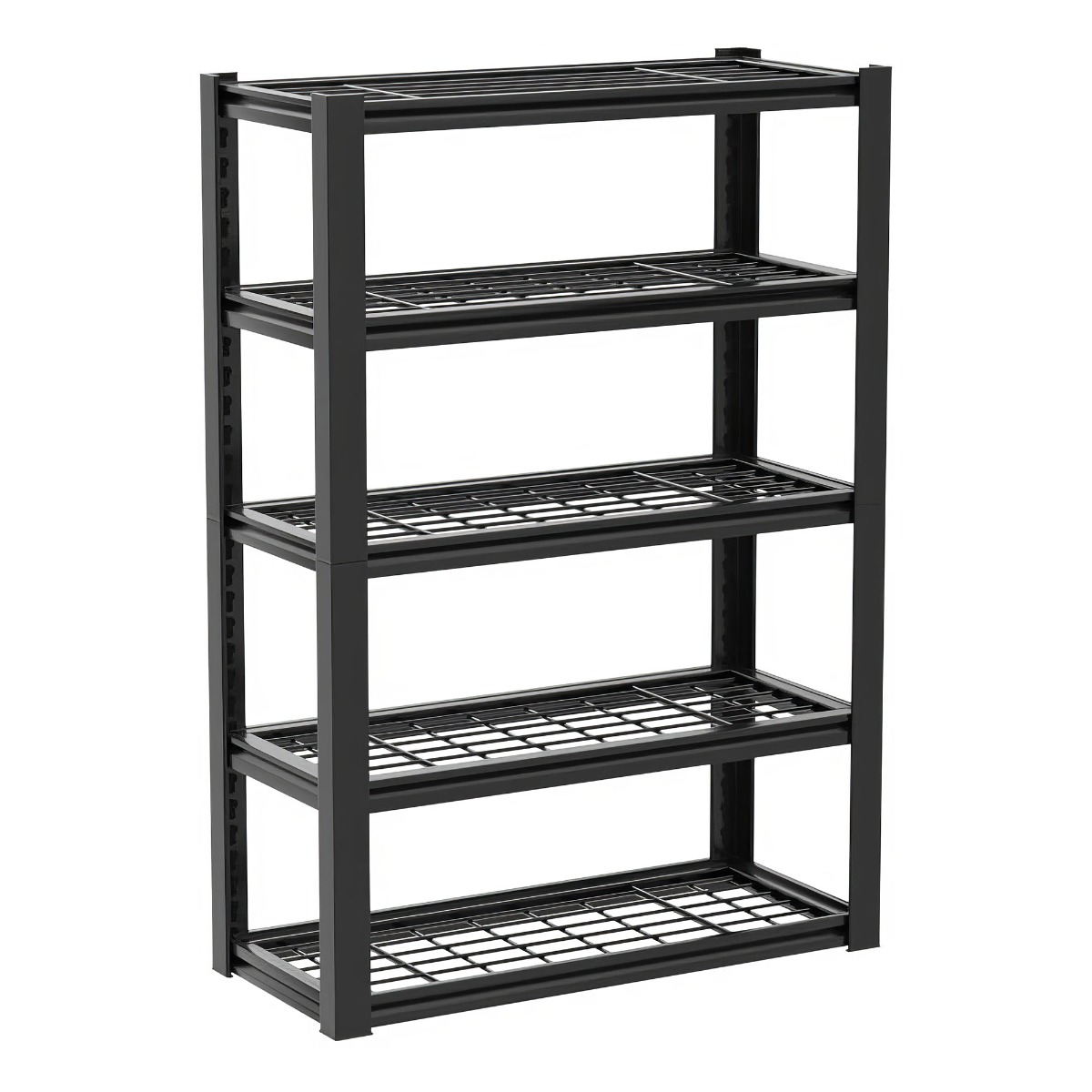 Mesh 185 - Étagère en métal 185x100x40 cm avec 5 tablettes en treillis capacité de charge 1365 kg noir