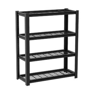 Mesh 150 - Étagère en métal 150x100x50 cm avec 4 étagères en treillis capacité de charge 1365 kg noir