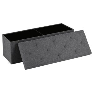 Nemora 110 - Coffre Ottoman 109x38x38 cm Pouf Coffre Repose-Pieds en Tissu Gris