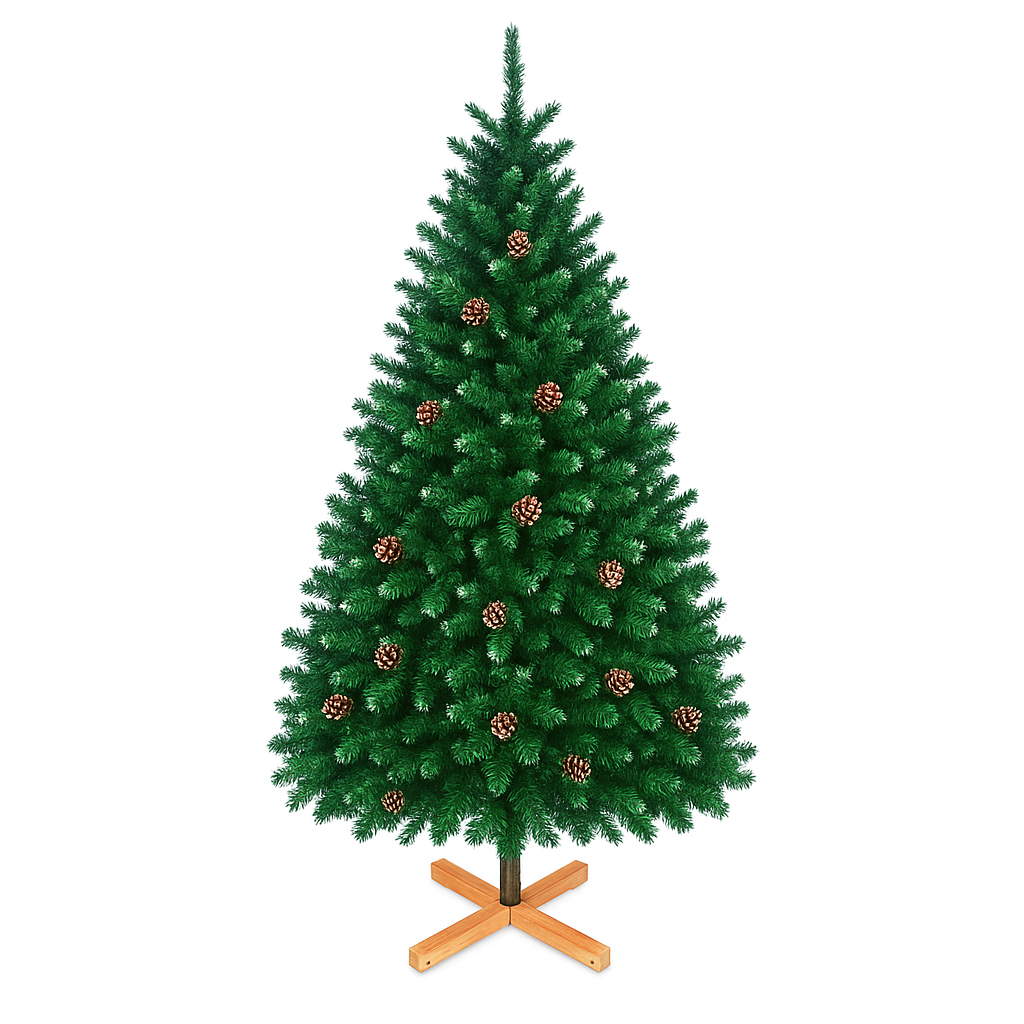 Prancer - Sapin de Noël avec neige et cônes ø85 x150H cm, 450 branches et 32 cônes