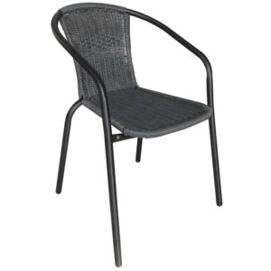 Street - Chaise bistrot d'extérieur avec accoudoirs, couleur noire