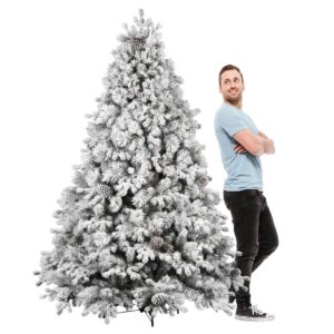 Luna - Sapin de Noël avec neige et cônes en PE PVC PP ø162x240H cm, 2850 Pointes