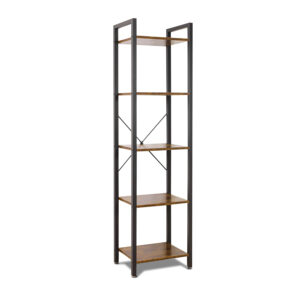Wabi - Bibliothèque, étagère à 5 niveaux de style industriel, 40x30xH154 cm